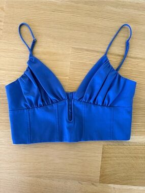 Royal Blue Crop Corset Top